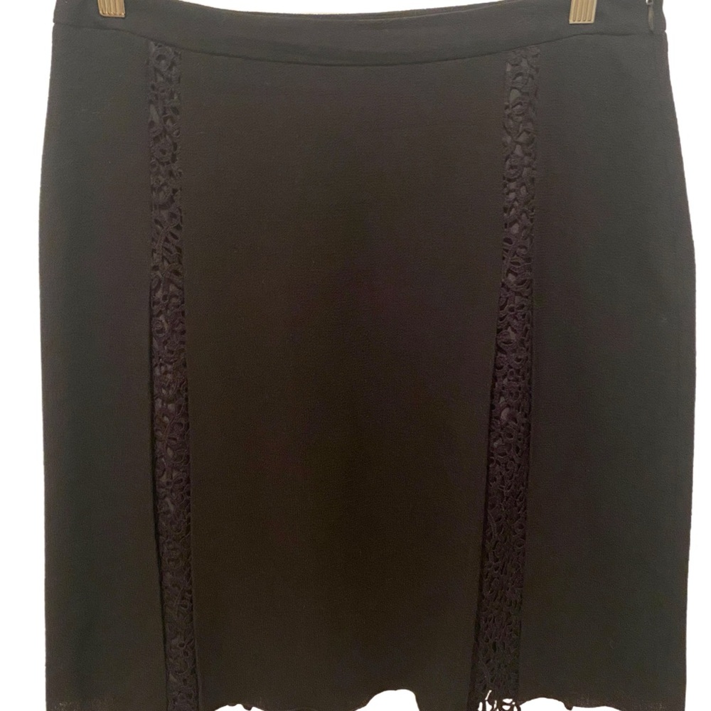 Valentino Black Skirt with Lace Panels